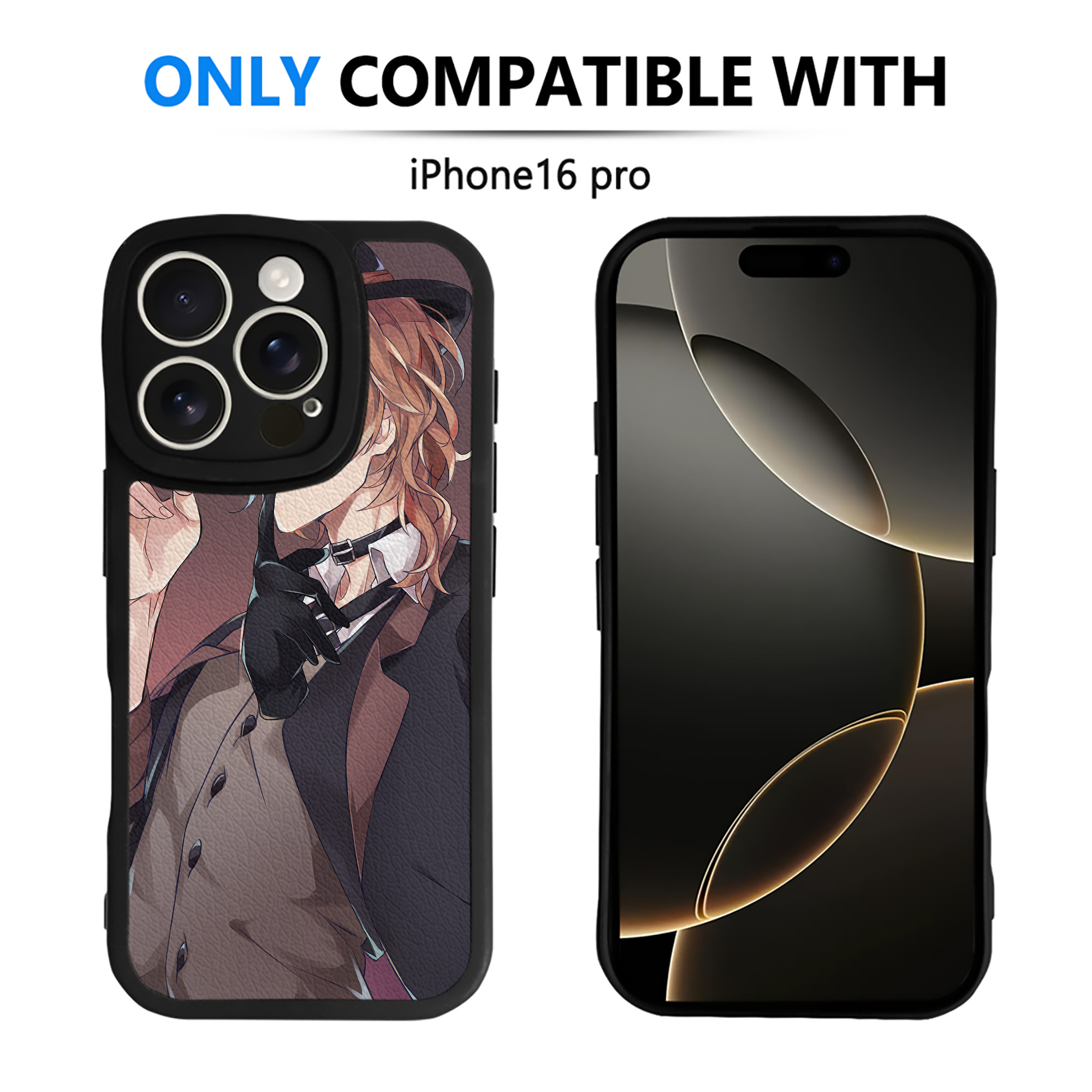 （画像用） 文豪ストレイドッグス Bungo Stray Dogs 【iPhone 16シリーズ対応】シリコンスマホケース（レザー調） 材質：シリコン